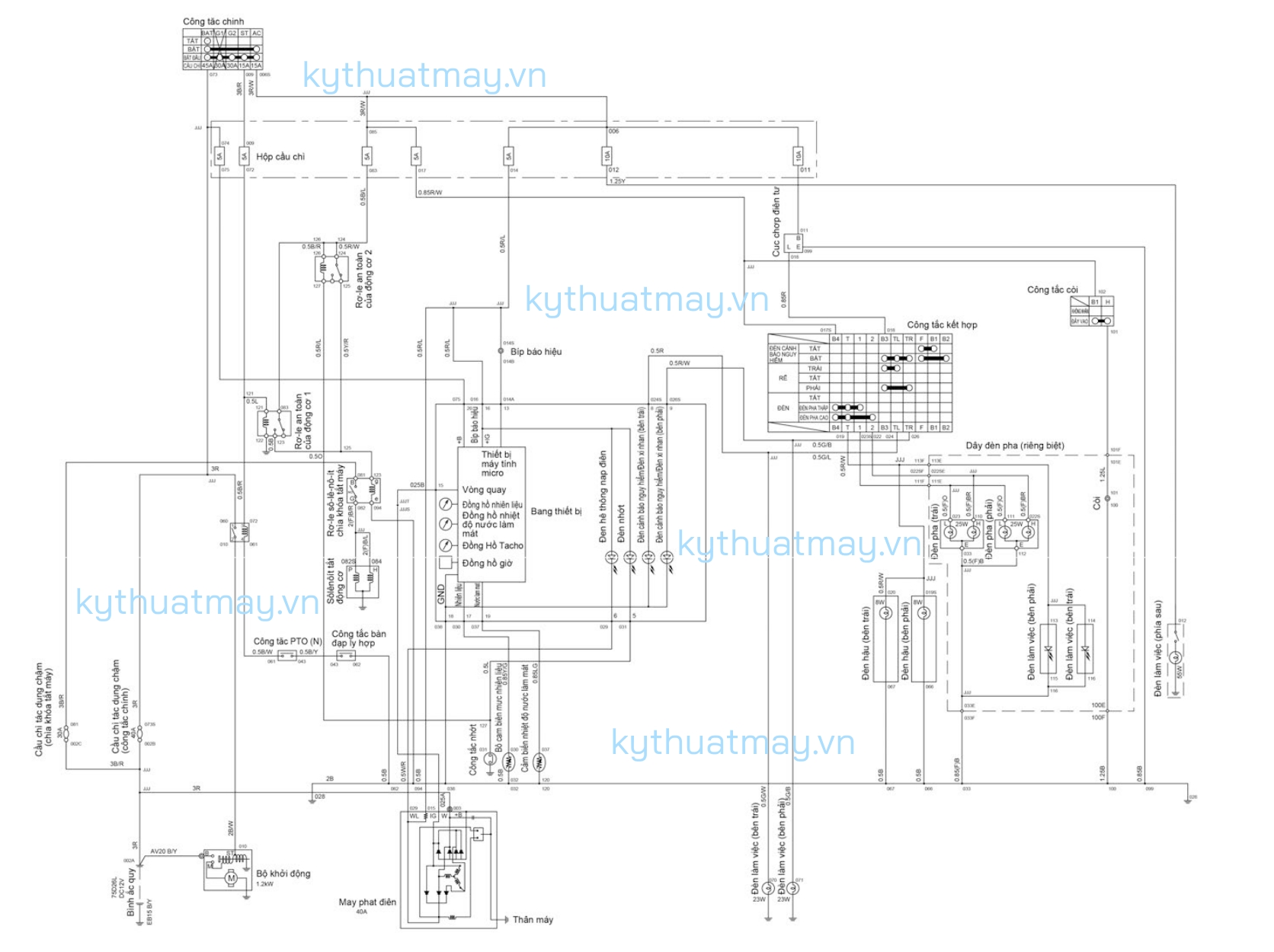 Sơ đồ mạch điện máy kéo kubota L5018
